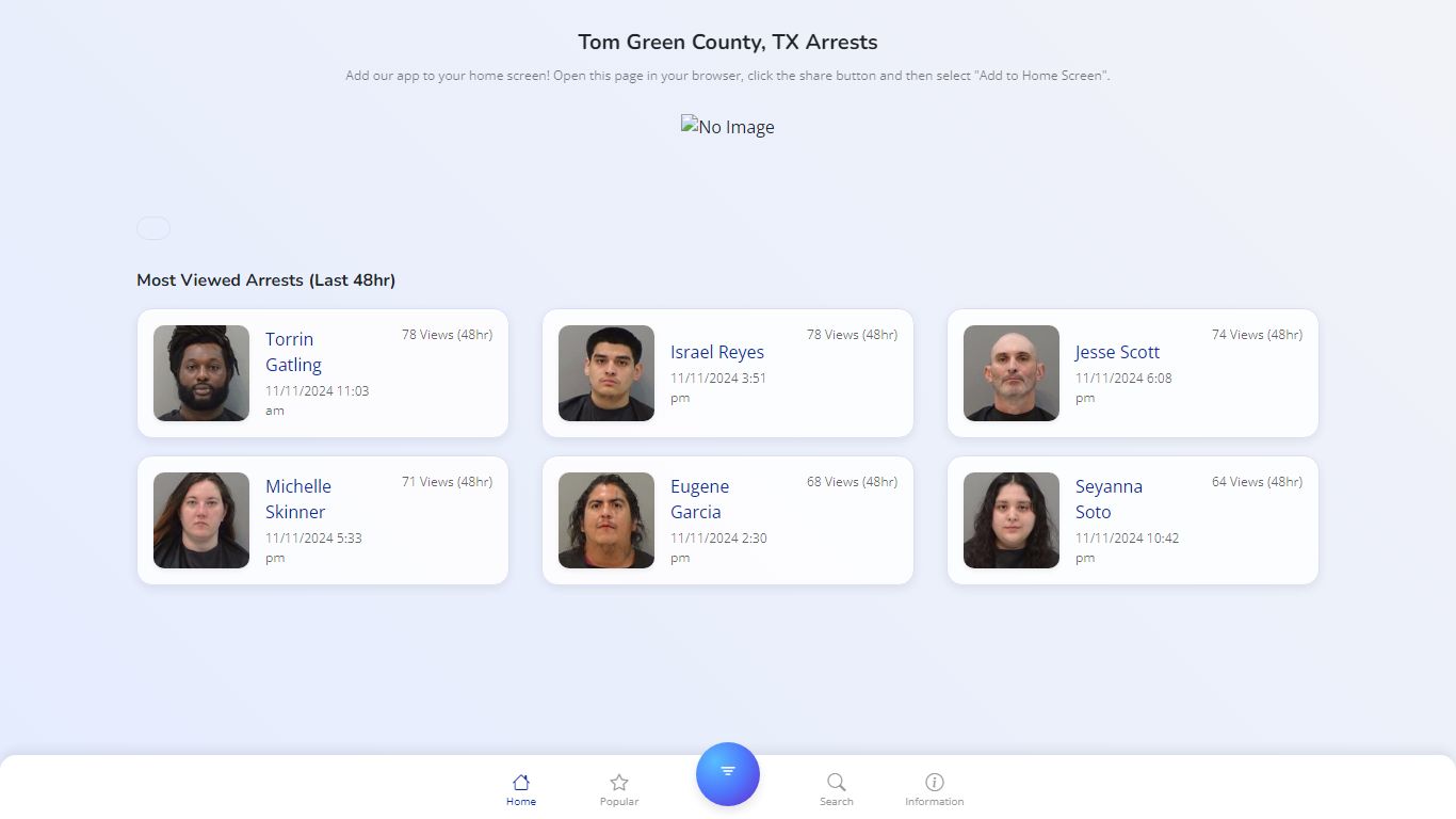 Tom Green County, TX Arrests | Public Jail Records